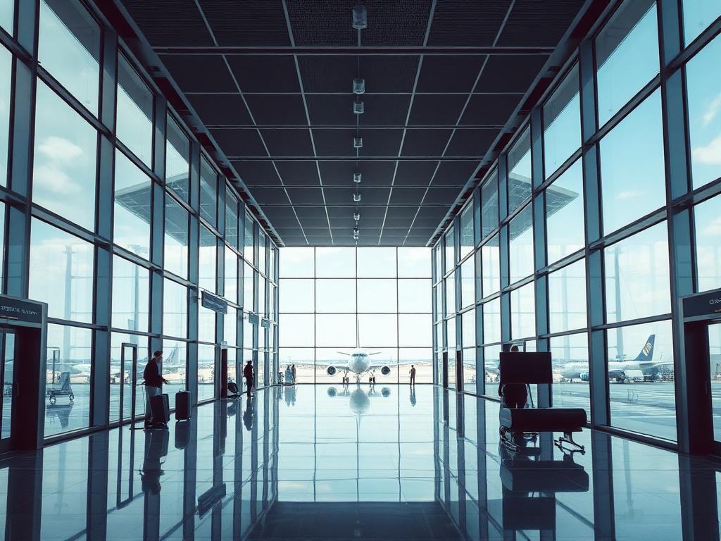 Modern airport terminal